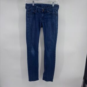 Express Jeans Stella Low Rise Dark Wash Women's Size 0r Relaxed 30" inseam‎